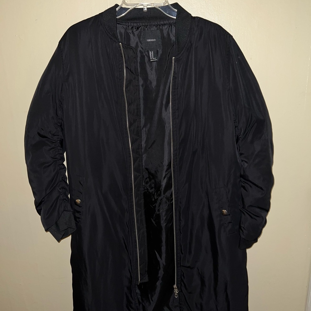 Forever 21 Men's Classic Black Trench Coat